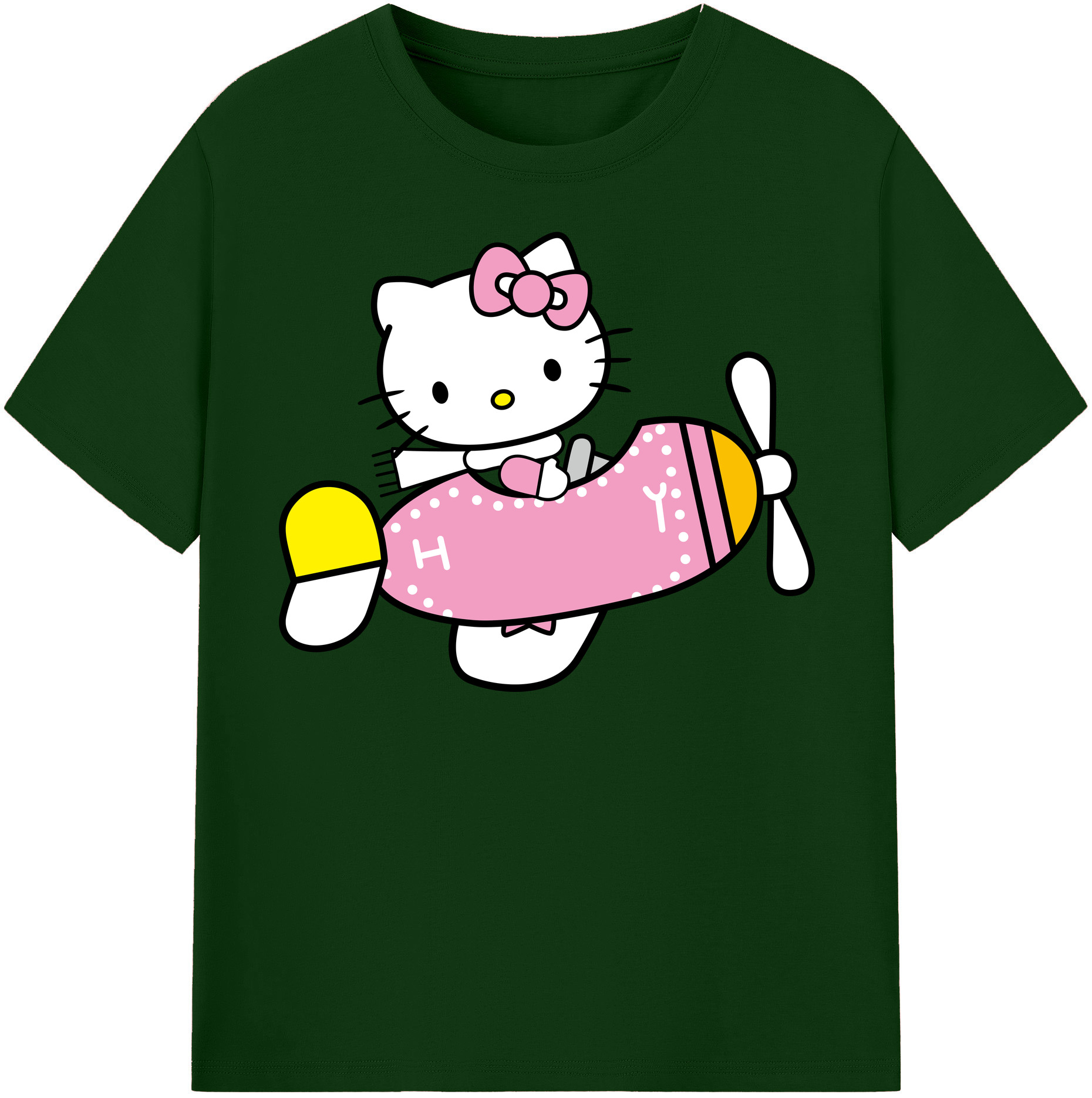 （画像用） Hello Kitty ハローキティ 綿100％半袖Tシャツ（フロントプリント）